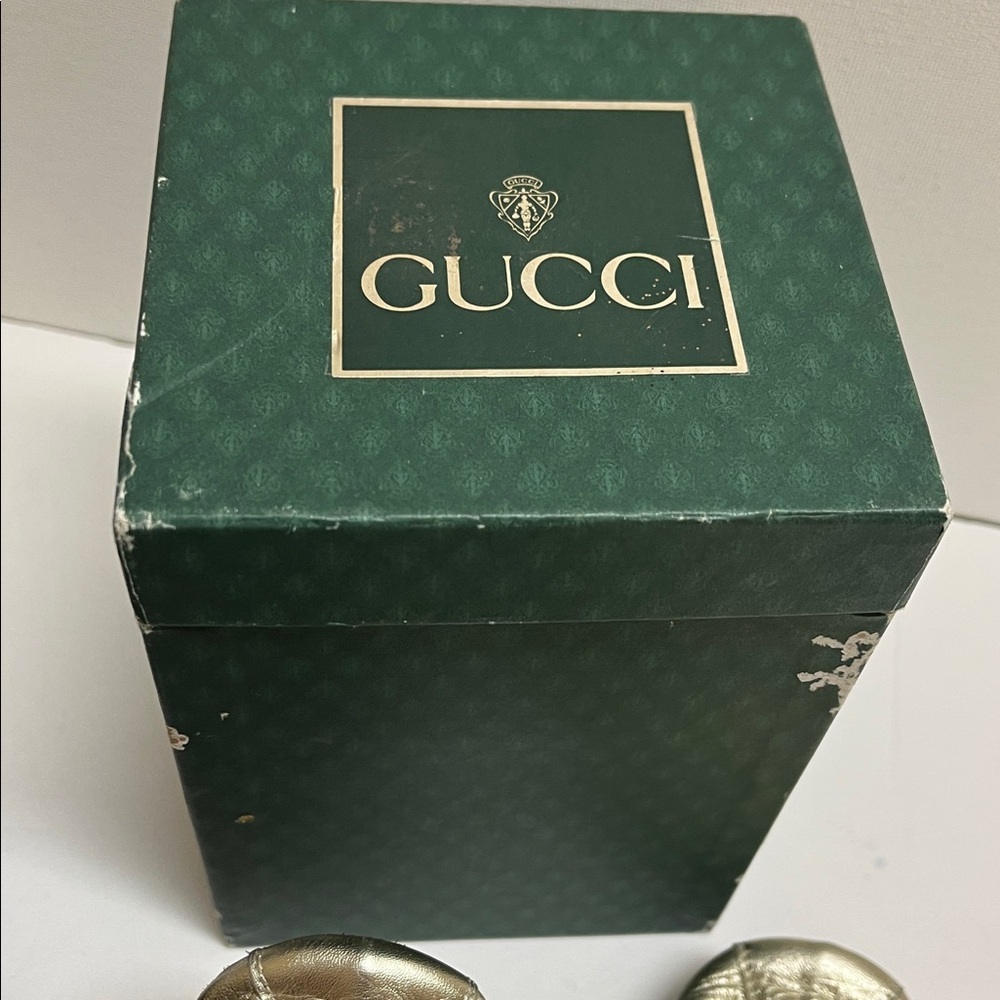 RARE Gucci Gold calfskin metallic Flats - Picture 5 of 15